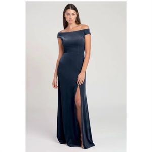 Jenny Yoo Rhea Velvet Gown in French Blue (size 4)